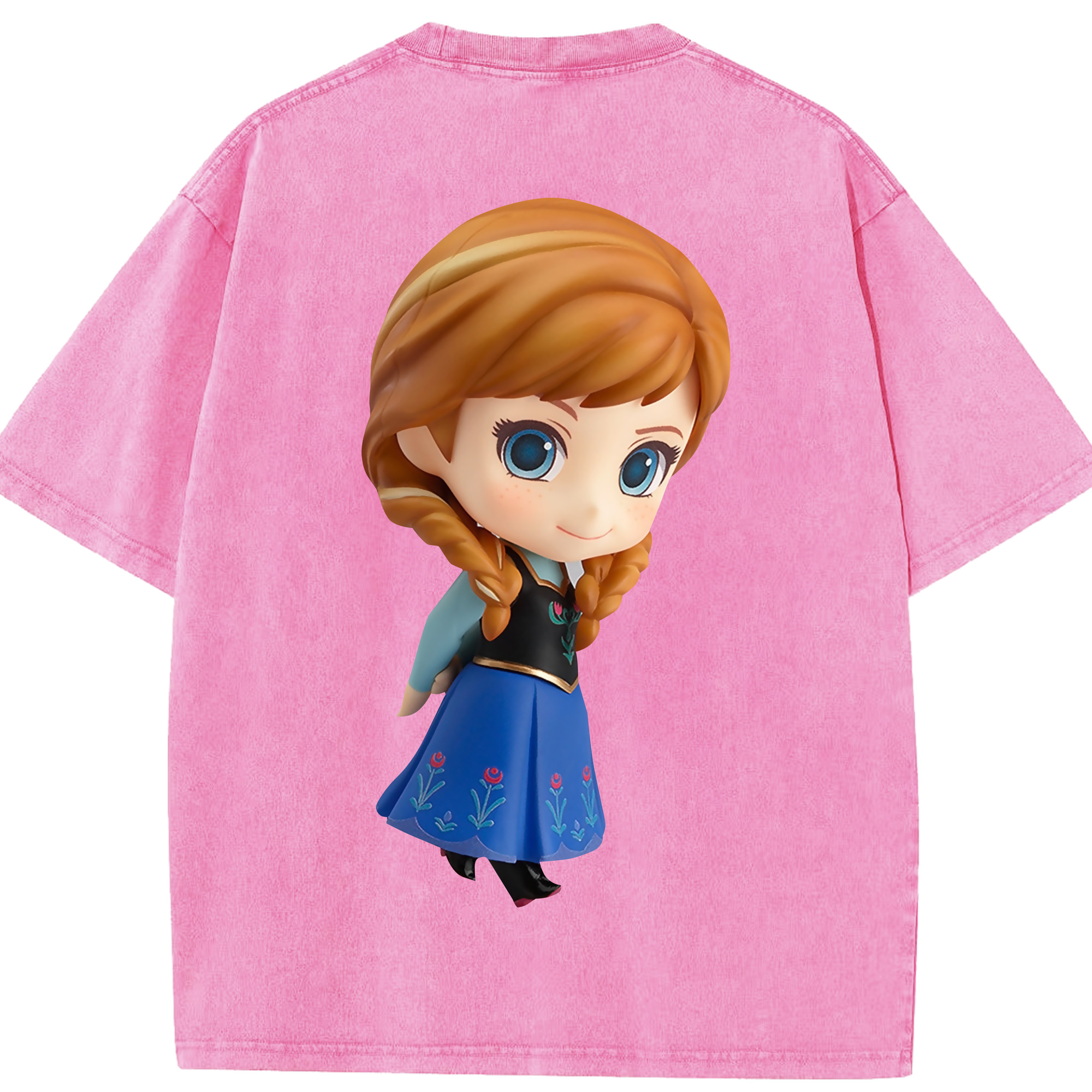 （画像用） アナと雪の女王 アンナ エルサ Frozen Anna Elsa 綿100% ヴィンテージ風 半袖Tシャツ（背面プリント）